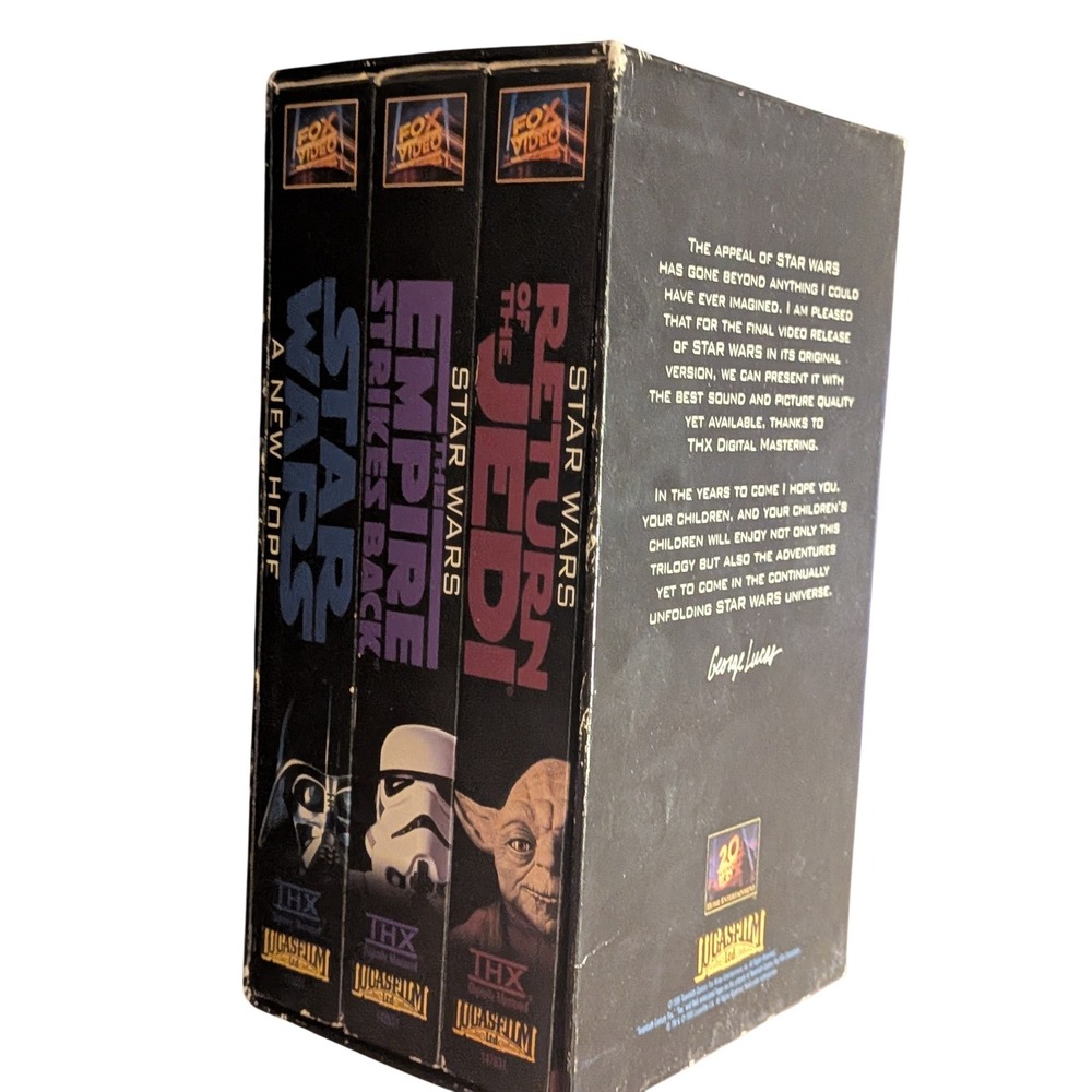 Star Wars Trilogy VHS Box‎ Set THX Digitally Mastered Original Version 1995